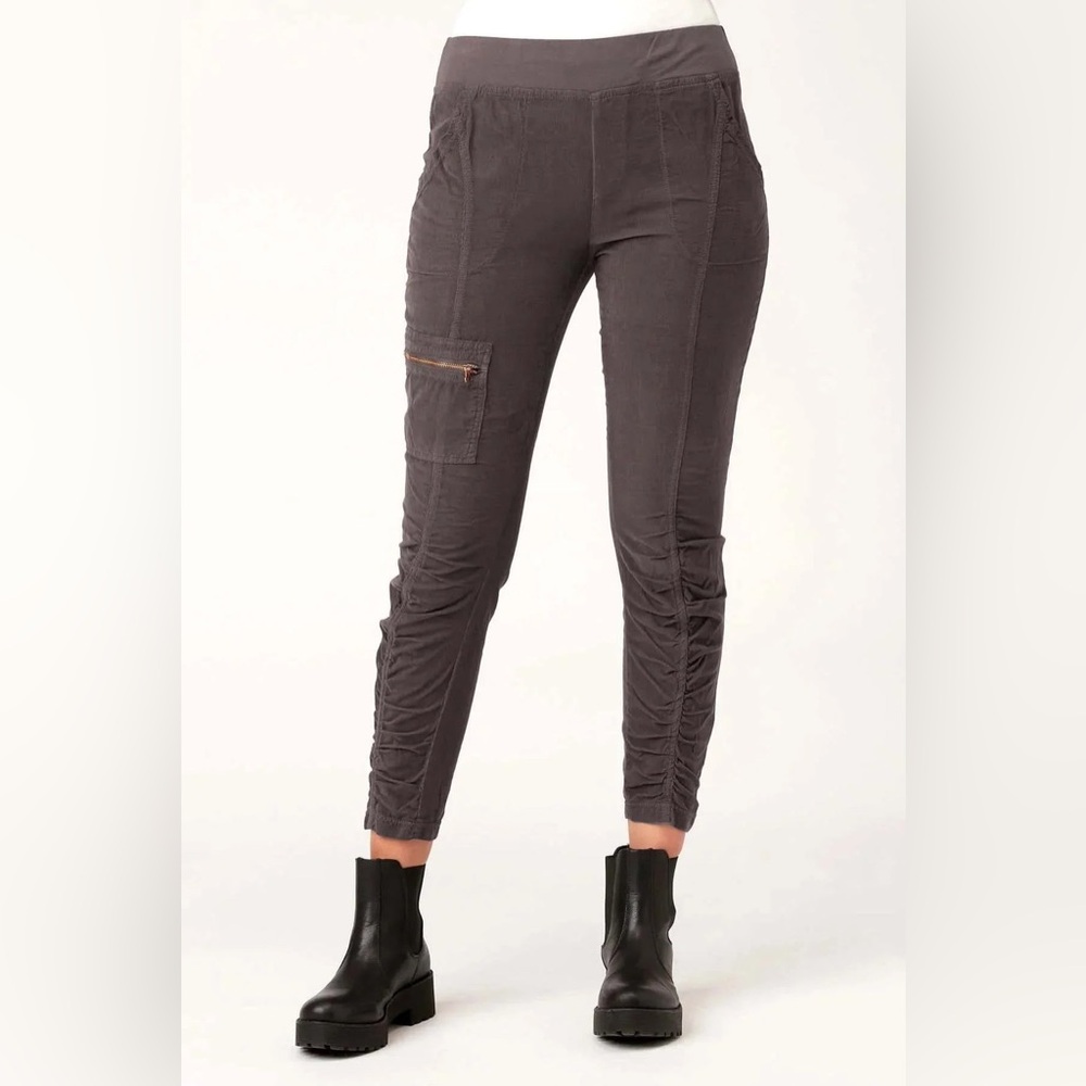 XCVI Soft Corduroy Malanda Pants, Charcoal Gray
